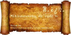 Miklusovszky Özséb névjegykártya